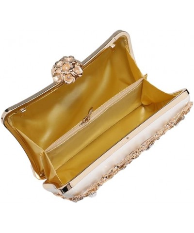 Women Trendy Evening Clutch Luxury Handbag with Rhinestone for Wedding Party Prom Banquet A-white $23.59 Evening Bags