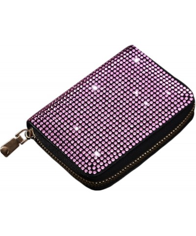 Glitter Rhinestone Wallet Shiny Purse Money Coin Mini Evening Clutch Bag Zipper Card Holder Pink $8.89 Wallets