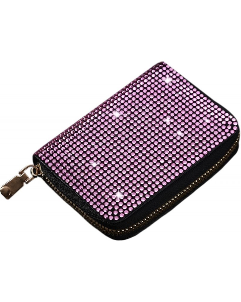 Glitter Rhinestone Wallet Shiny Purse Money Coin Mini Evening Clutch Bag Zipper Card Holder Pink $8.89 Wallets