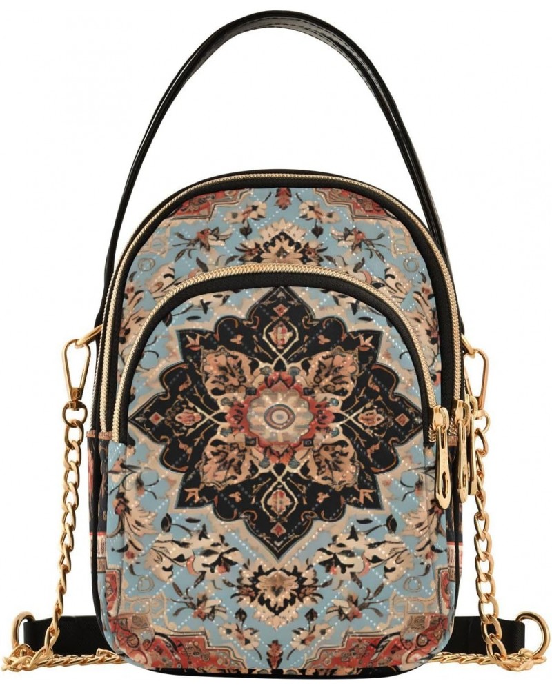 Boho Mandala Flower (3) Quilted Crossbody Bag for Women, Small Cell Phone Bag Shoulder Handbags Purse with Leather Strap $11....