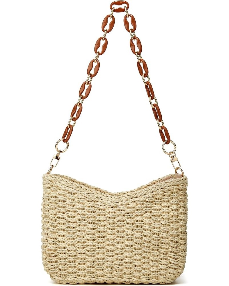 Straw Beach Bag Tote Bag Women Cute Hobo Bag Satchel Bag Crossbody Bags Straw Travel Bag Tote Handbag 2023 Beige $15.50 Totes