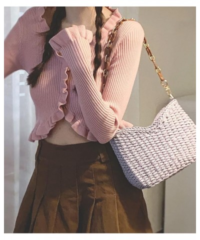 Straw Beach Bag Tote Bag Women Cute Hobo Bag Satchel Bag Crossbody Bags Straw Travel Bag Tote Handbag 2023 Beige $15.50 Totes