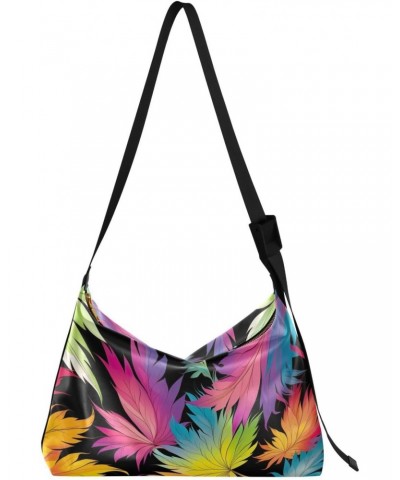 Colorful Leaves Tote Bag for Women Large Hobo Bags Crossbody Bag Messenger Bag with Adjustable Strap for Travel Women $16.82 ...