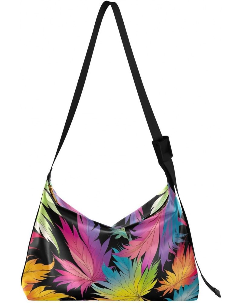 Colorful Leaves Tote Bag for Women Large Hobo Bags Crossbody Bag Messenger Bag with Adjustable Strap for Travel Women $16.82 ...