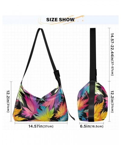 Colorful Leaves Tote Bag for Women Large Hobo Bags Crossbody Bag Messenger Bag with Adjustable Strap for Travel Women $16.82 ...