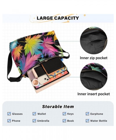 Colorful Leaves Tote Bag for Women Large Hobo Bags Crossbody Bag Messenger Bag with Adjustable Strap for Travel Women $16.82 ...