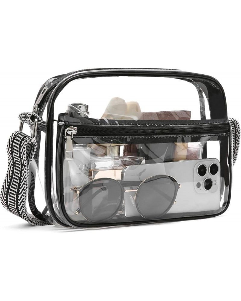 Clear Purses for Women Stadium Approved Clear Bags Small Crossbody Bags Trendy for Concerts Sports A01-black $9.59 Crossbody ...