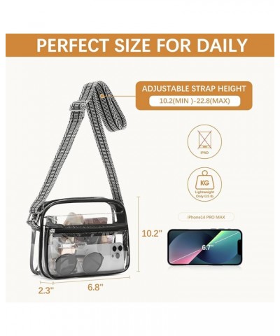 Clear Purses for Women Stadium Approved Clear Bags Small Crossbody Bags Trendy for Concerts Sports A01-black $9.59 Crossbody ...