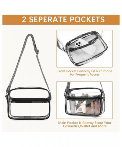 Clear Purses for Women Stadium Approved Clear Bags Small Crossbody Bags Trendy for Concerts Sports A01-black $9.59 Crossbody ...