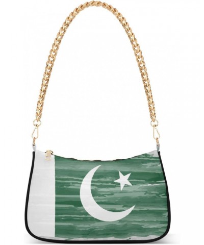 Patriot Shoulder Bag Pakistan Flag Watercolor Women Clutch Handbag Shoulder Purch Boho Bag Date Chain Bag Country Flag Tote B...