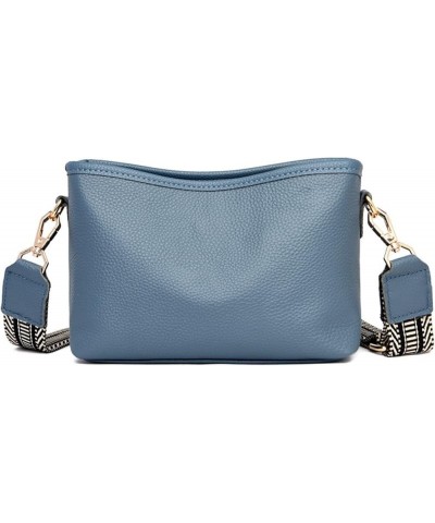 Crossbody bags for Women Crossbody Purse Shoulder Bag Top Layer Leather Blue $17.81 Crossbody Bags