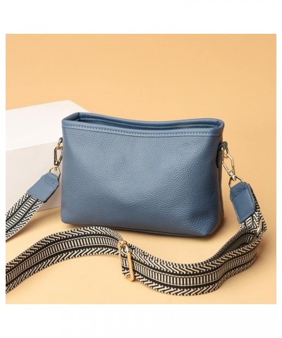 Crossbody bags for Women Crossbody Purse Shoulder Bag Top Layer Leather Blue $17.81 Crossbody Bags