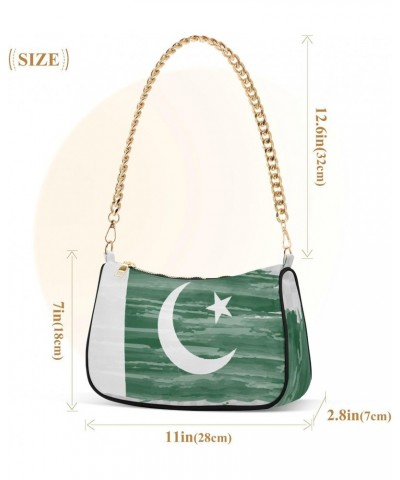 Patriot Shoulder Bag Pakistan Flag Watercolor Women Clutch Handbag Shoulder Purch Boho Bag Date Chain Bag Country Flag Tote B...