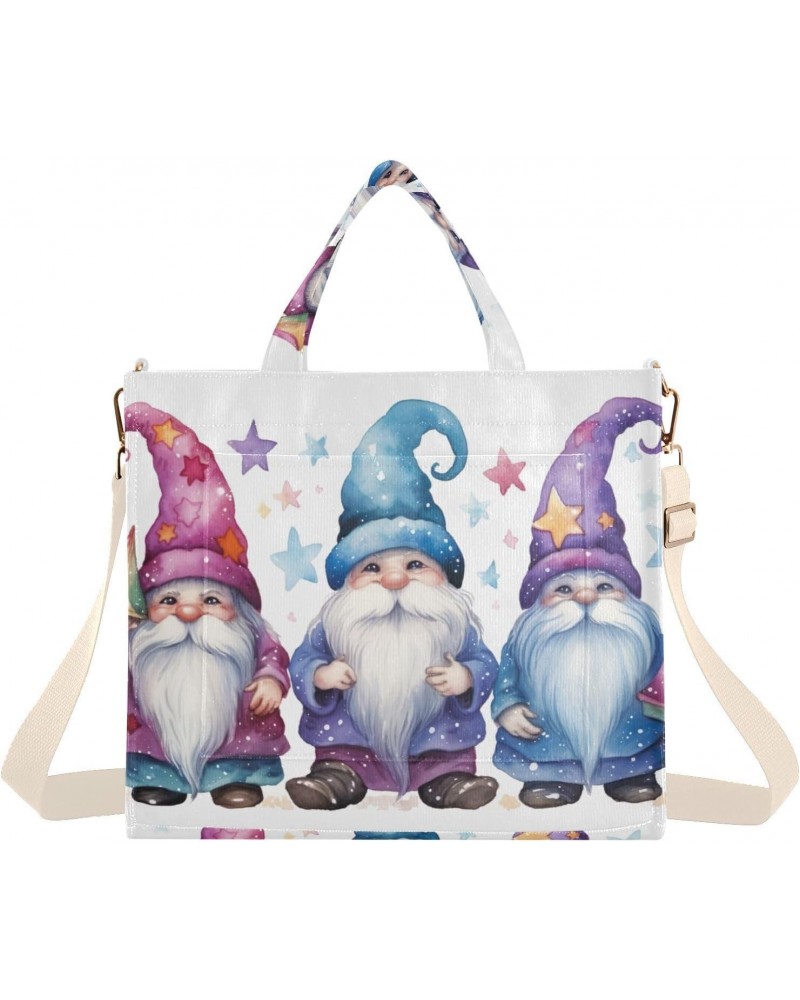 Cute Gnomes Corduroy Tote Bag for Women Hobo Crossbody Bag Purse Stylish Shoulder Handbag Messenger Bags, S $9.63 Totes