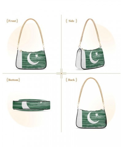 Patriot Shoulder Bag Pakistan Flag Watercolor Women Clutch Handbag Shoulder Purch Boho Bag Date Chain Bag Country Flag Tote B...