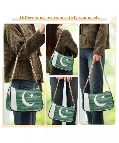 Patriot Shoulder Bag Pakistan Flag Watercolor Women Clutch Handbag Shoulder Purch Boho Bag Date Chain Bag Country Flag Tote B...