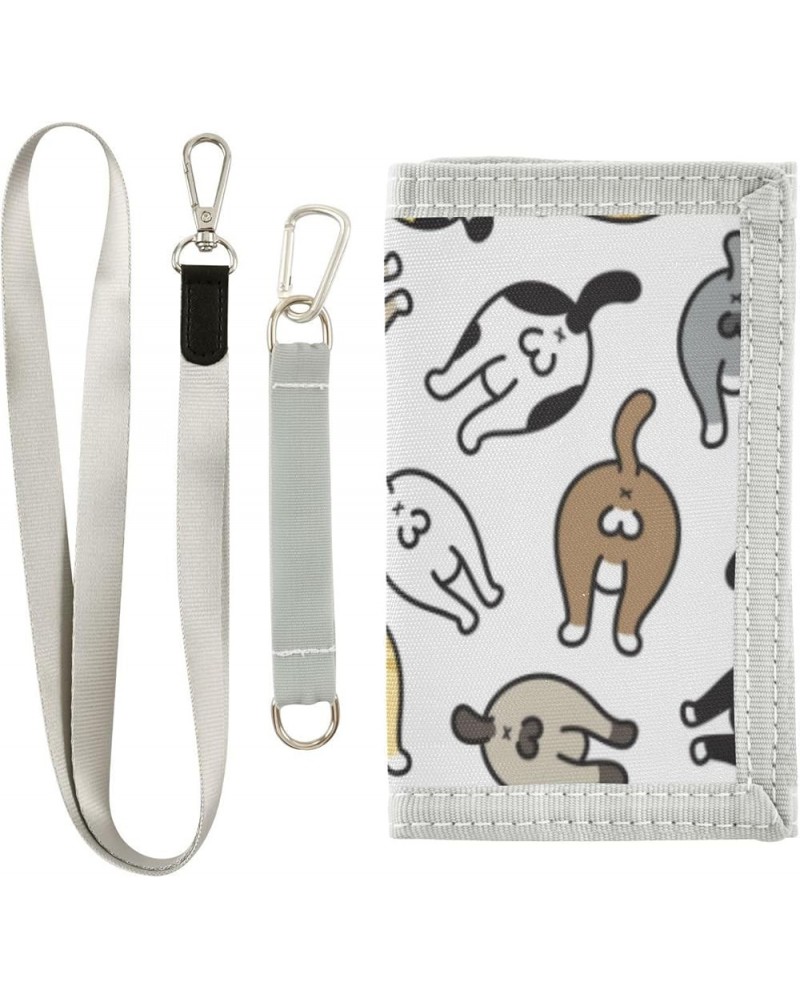 Cute Funny Dog Slim Front Pocket Wallet RFID ID Card Holder Cute Small Wallet with Keychian for Women Kids one size Cute Funn...