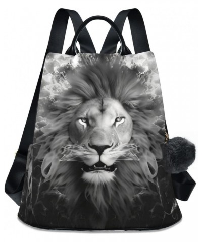 Black White Lion Backpack for Women, Fashion Anti Theft Casual Daypack Shoulder Bag Purse for Travel Work 15 inches $22.54 Ba...