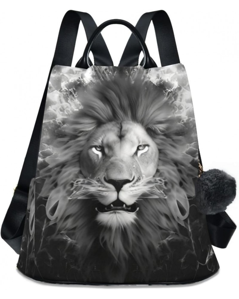 Black White Lion Backpack for Women, Fashion Anti Theft Casual Daypack Shoulder Bag Purse for Travel Work 15 inches $22.54 Ba...