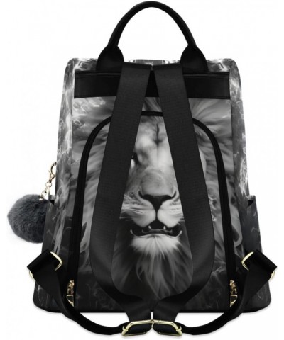 Black White Lion Backpack for Women, Fashion Anti Theft Casual Daypack Shoulder Bag Purse for Travel Work 15 inches $22.54 Ba...