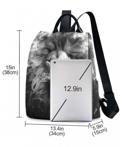 Black White Lion Backpack for Women, Fashion Anti Theft Casual Daypack Shoulder Bag Purse for Travel Work 15 inches $22.54 Ba...