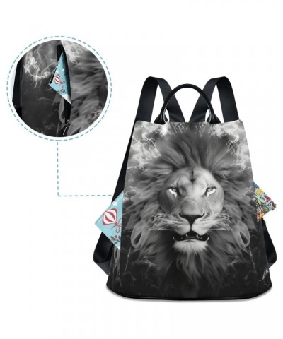 Black White Lion Backpack for Women, Fashion Anti Theft Casual Daypack Shoulder Bag Purse for Travel Work 15 inches $22.54 Ba...