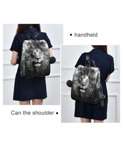 Black White Lion Backpack for Women, Fashion Anti Theft Casual Daypack Shoulder Bag Purse for Travel Work 15 inches $22.54 Ba...