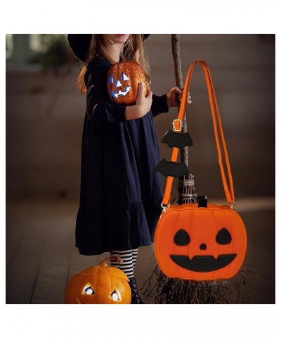 Women Shoulder Bag Pumpkin Crossbody Bags, Casual Portable Storage Pouch Tote Bag Handbag Purse for Halloween Mini Umbrella S...