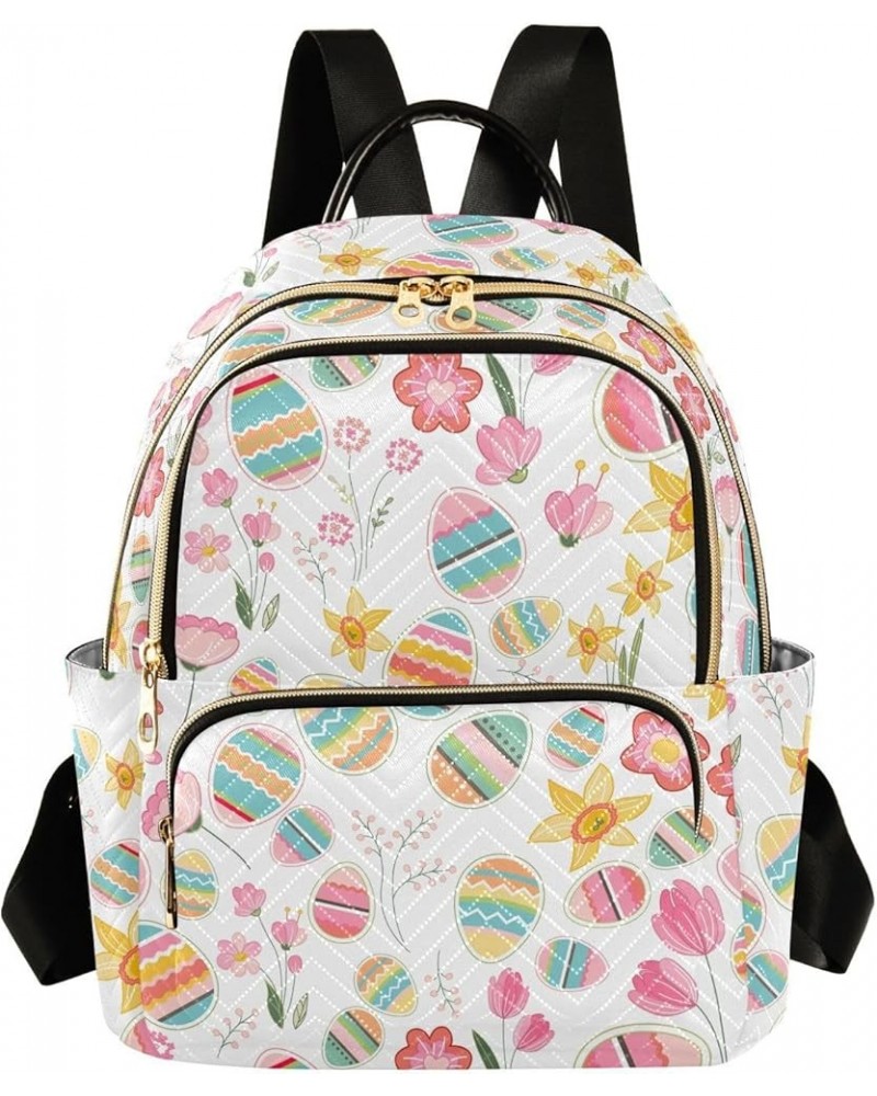 Cute Easter Eggs Birds Flowers Women Backpack Purse Shoulder Bag Color Small $17.81 Backpacks