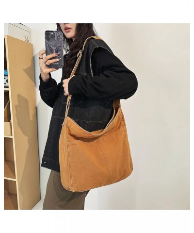 Canvas Tote Bag for Women Men Unisex Purses Women's Crossbody Handbags Hobo Shoulder Bag for Teen Girls… Brown-a $14.28 Totes