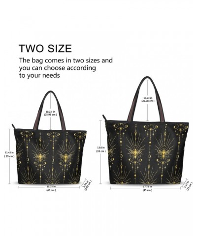 Womens Tote Bag, Bee Moon Sun Star 1907218747 Ladies Zip Shoulder Handbags $9.60 Shoulder Bags