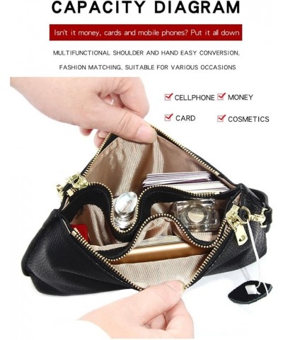 Genuine Leather Small Shoulder Bag Crossbody Bag Phone Pouch Phone Clutch Purse Wallet Handbag Green $34.54 Totes