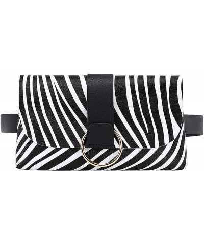 Fashionable Fanny Packs for Women (Black) Zebra Pattern $27.93 Totes