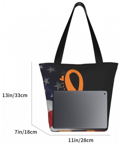 Appendix Cancer Awareness Orange Ribbon Fashion Shoulder Bag Large Capacity For Man Or Woman $16.17 Totes