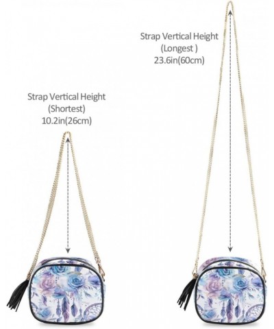 Crossbody Purse Small Crossbody Bags Shoulder Handbags Dreamcatcher Blue Rose for Women $13.24 Shoulder Bags