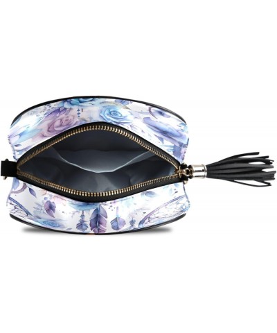 Crossbody Purse Small Crossbody Bags Shoulder Handbags Dreamcatcher Blue Rose for Women $13.24 Shoulder Bags