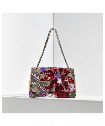 Womens Mermaid Sequins Shoulder Bag Reversible Sequin Handbag Purse Sparkling Tote Shiny Hobo Bag Pink B-burgundy $20.82 Totes