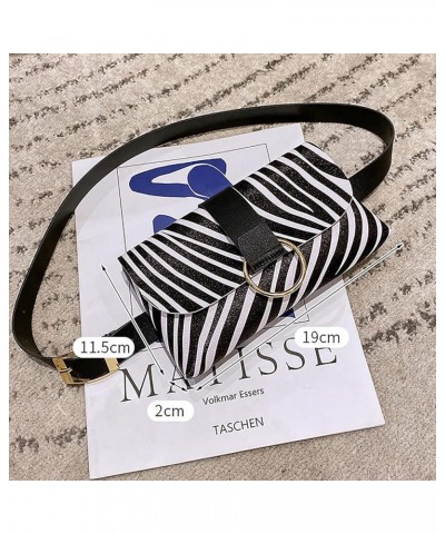 Fashionable Fanny Packs for Women (Black) Zebra Pattern $27.93 Totes