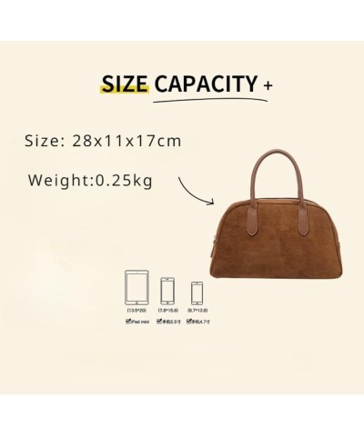 Retro Handbag for Women Top Handle Shoulder Bag Fake Suede Ladies Purse Commuter Bag Beige $20.84 Totes