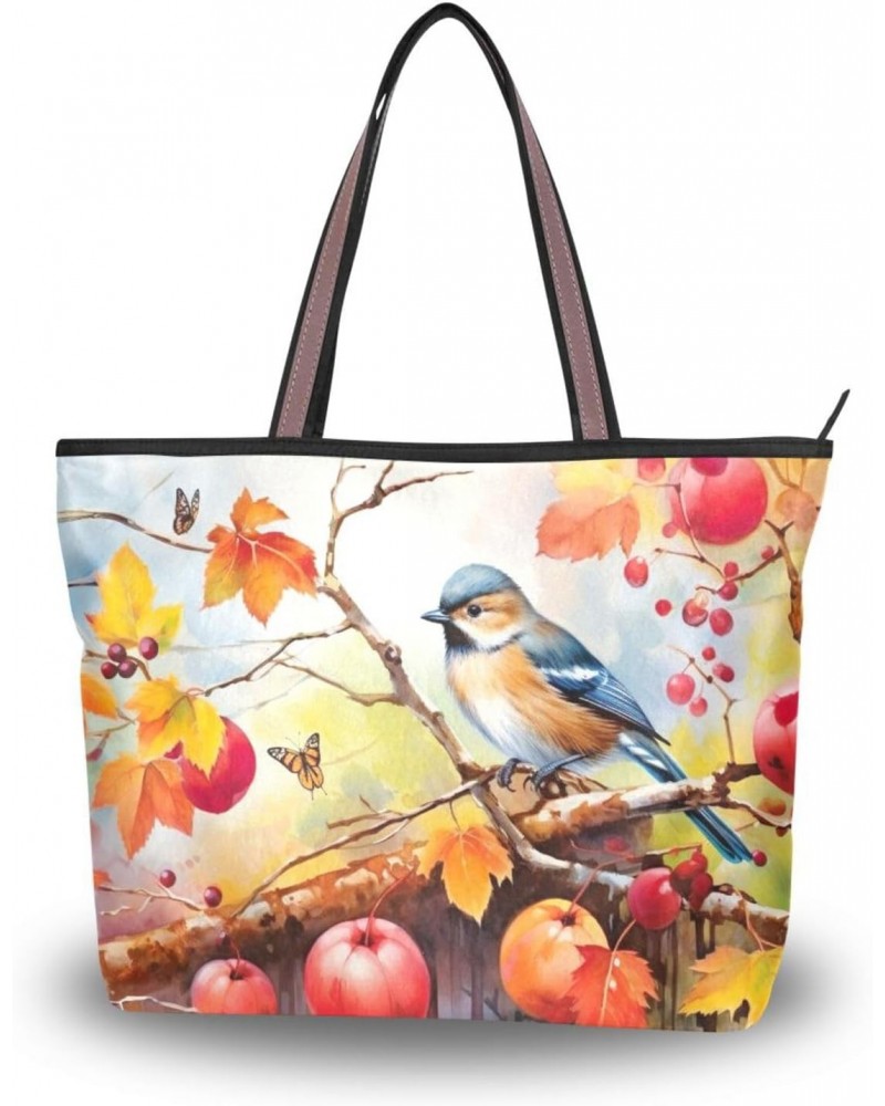 Women Tote Bags Autumn Fall Bird Butterfly Top Handle Satchel Handbags Shoulder Bag for Shopping L 20847939 $11.33 Satchels