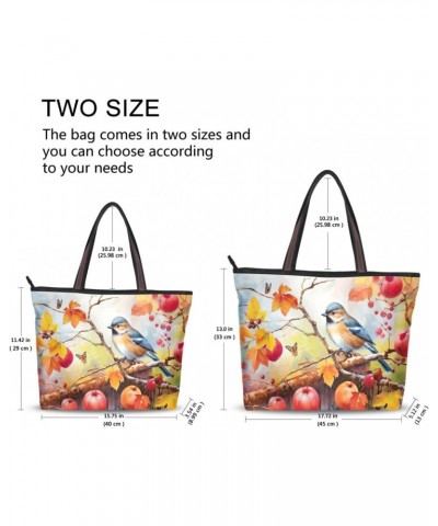 Women Tote Bags Autumn Fall Bird Butterfly Top Handle Satchel Handbags Shoulder Bag for Shopping L 20847939 $11.33 Satchels