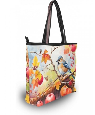 Women Tote Bags Autumn Fall Bird Butterfly Top Handle Satchel Handbags Shoulder Bag for Shopping L 20847939 $11.33 Satchels