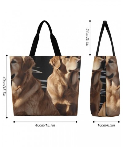 Shoulder Bag Casual Work Bag for Women Golden Retrievers Large Capacity Bags for Shopping,Travel Beach Gym $11.92 Totes