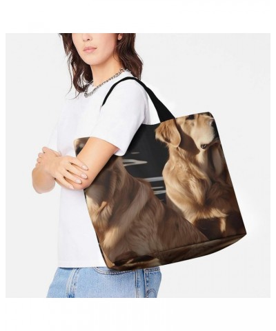 Shoulder Bag Casual Work Bag for Women Golden Retrievers Large Capacity Bags for Shopping,Travel Beach Gym $11.92 Totes