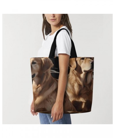 Shoulder Bag Casual Work Bag for Women Golden Retrievers Large Capacity Bags for Shopping,Travel Beach Gym $11.92 Totes