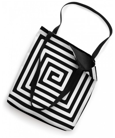 Minimalism Art Minimalistic Aesthetic White Spiral on Black Tote Bag $11.70 Totes