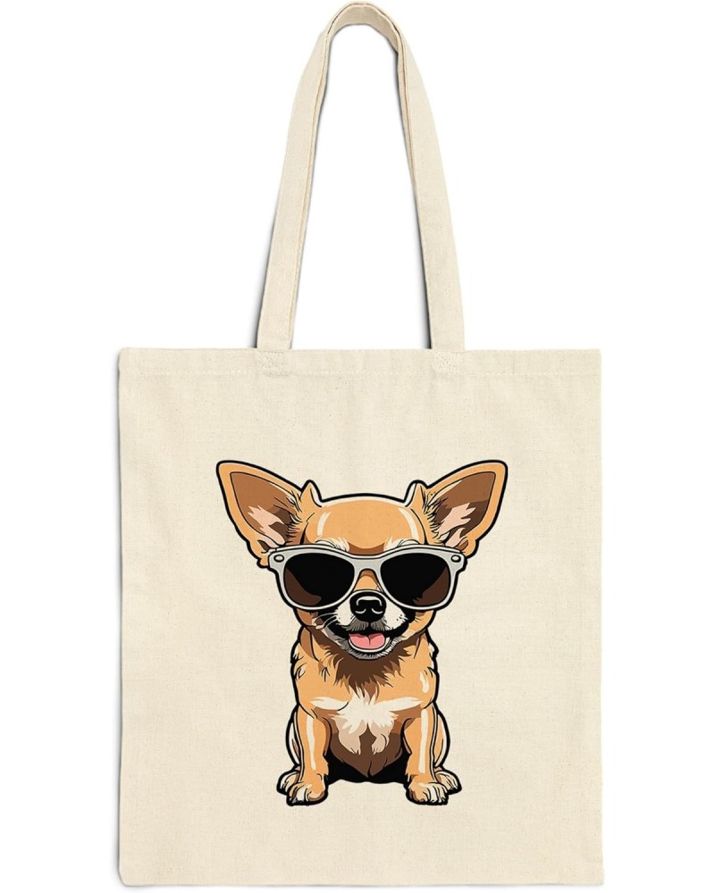 Chihuahua Cotton Tote Bag for Women Men Casual Tote Bag Cloth Canvas Shopping Bags with Handles Cute Bags Everyday Use 15" x ...