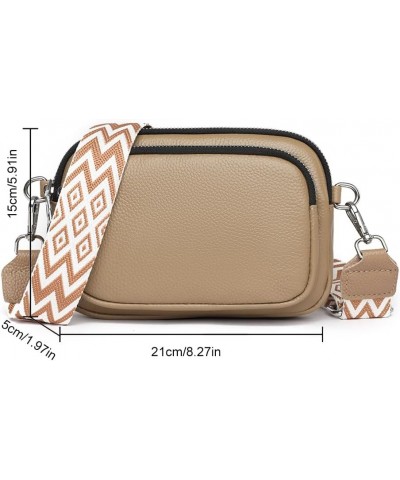 Quilted Crossbody Bag Elegant Handbag Purse with Wide Adjustable Strap Shoulder Purse Camera Bag Khaki $14.11 Shoulder Bags