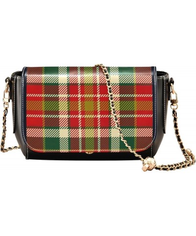 Floral Dogs Crossbody Bags for Women Black Leather Shoulder Bags Wallet Handbags with Chain Strap Tartan Colorful Plaid $22.8...