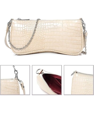 Shoulder Bag Retro Classic Purse Clutch Shoulder Tote HandBag with Zipper Closure for Women Large White $15.18 Shoulder Bags